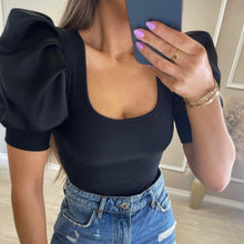 Load image into Gallery viewer, Prowow Women Shirts Puff Sleeve Sweet Summer Female Tops Clothes Solid Color Slim Fit Square Collar 2023 New Design Clothing - Shop &amp; Buy