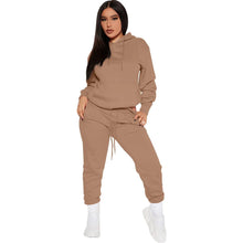 Load image into Gallery viewer, Prowow Women Tracksuits Hooded Sweatshirts Pant Two Piece Sporty Suits Thick Velvet Fall Winter Female Fitness Clothing Set - Shop &amp; Buy
