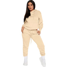 Load image into Gallery viewer, Prowow Women Tracksuits Hooded Sweatshirts Pant Two Piece Sporty Suits Thick Velvet Fall Winter Female Fitness Clothing Set - Shop &amp; Buy
