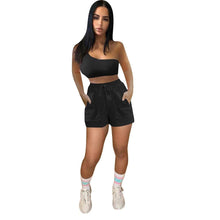 Load image into Gallery viewer, Prowow Women Tracksuits Summer Casual Female Clothing Set One Shoulder Corset Tops Shorts Two Piece Sportswear Suits for Woman - Shop &amp; Buy
