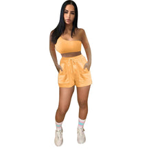 Load image into Gallery viewer, Prowow Women Tracksuits Summer Casual Female Clothing Set One Shoulder Corset Tops Shorts Two Piece Sportswear Suits for Woman - Shop &amp; Buy

