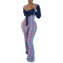 Load image into Gallery viewer, Prowow Women Two Piece Suits Cropped Wrap Chest Print Overalls Spring Fall Female Streetwear Fashion Slim Fit Sexy Clothing Set - Shop &amp; Buy
