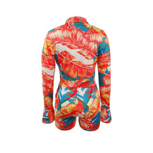 Load image into Gallery viewer, Prowow Women Vacation Beach Outfits Long Sleeve One-piece Romper Fashion Print Slim Fit Summer Playsuits Button Female Clothes - Shop &amp; Buy