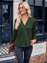 Load image into Gallery viewer, Puff Sleeve Surplice Neck Blouse - Shop &amp; Buy