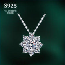 Load image into Gallery viewer, Radiant 1 Carat Moissanite Sunflower Pendant Necklace - 925 Sterling Silver, Timeless Elegant Style - Shop &amp; Buy
