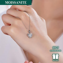 Load image into Gallery viewer, Radiant 1ct Moissanite Heartbeat Pendant Necklace - 925 Sterling Silver, Timeless Elegance &amp; Seductive Style - Shop &amp; Buy
