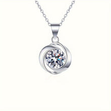 Load image into Gallery viewer, Radiant 1ct Moissanite Pendant Necklace - Sterling Silver Jewelry with Sexy Wind Design - Shop &amp; Buy
