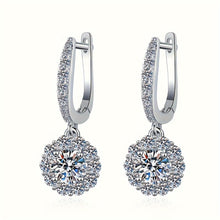 Load image into Gallery viewer, Radiant Moissanite Dangle Earrings - Sterling Silver with 18k Gold Plated Glam - Shop &amp; Buy
