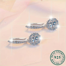 Load image into Gallery viewer, Radiant Moissanite Dangle Earrings - Sterling Silver with 18k Gold Plated Glam - Shop &amp; Buy
