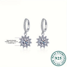 Load image into Gallery viewer, Radiant Moissanite Flower Earrings - Sparkling Dangle Design for Women - Shop &amp; Buy
