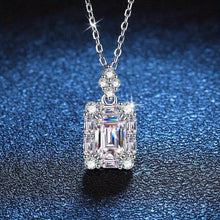 Load image into Gallery viewer, Radiant Sterling Silver Square Cut 1 Carat Moissanite Pendant Necklace - Timeless Bohemian Glamour for Him &amp; Her - Shop &amp; Buy
