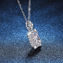 Load image into Gallery viewer, Radiant Sterling Silver Square Cut 1 Carat Moissanite Pendant Necklace - Timeless Bohemian Glamour for Him &amp; Her - Shop &amp; Buy
