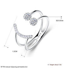 Load image into Gallery viewer, Resizable 925 Sterling Silver Ring Sparkling Cubic Zirconia Smile Face Design Adjustable Ring - Shop &amp; Buy

