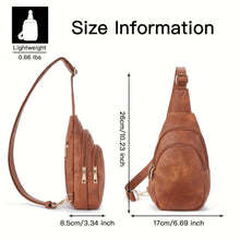 Load image into Gallery viewer, Retro Chic Zipper Sling Bag - Stylish Crossbody &amp; Fanny Pack - Soft Vegan Leather, Multiple Pockets - Shop &amp; Buy

