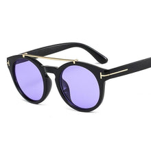 Load image into Gallery viewer, Retro Gray Green Round Rivet Sunglasses Women Brand Double Bridge Shades Eyewear Colorful Lens Frame Trendy Sun Glasses - Shop &amp; Buy