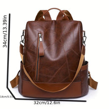 Load image into Gallery viewer, Retro PU Leather Backpack - Stylish &amp; Durable, Lightweight Design with Secure Zipper - Shop &amp; Buy

