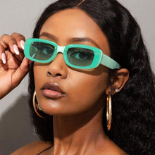 Load image into Gallery viewer, Retro Rivet Rectangle Sunglasses Women 2022 Brand Design Tortoise Shell Frame Pink Green Lens Shades Eyewear 90S Sun Glasses - Shop &amp; Buy