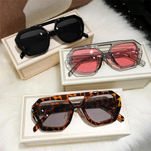 Load image into Gallery viewer, Retro Tortoiseshell Pilot Sunglasses Women Brand Designer Oversized Shades Eyewear Double Bridge Rectangle Sun Glassses - Shop &amp; Buy
