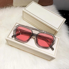 Load image into Gallery viewer, Retro Tortoiseshell Pilot Sunglasses Women Brand Designer Oversized Shades Eyewear Double Bridge Rectangle Sun Glassses - Shop &amp; Buy
