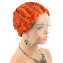 Load image into Gallery viewer, Retro Wig Pixie Cut Wig Human Hair Short Wave Bob Wigs Preplucked Wigs For Women T Part Lace Wig Brown Highlight Wig Human Hair - Shop &amp; Buy
