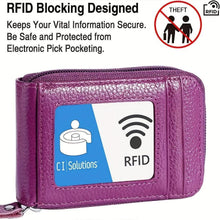Load image into Gallery viewer, RFID Blocking Multi Card Slots Card Holder, Portable Mini Card Wallet, Mini Zipper Around Coin Purse With Clear Window - Shop &amp; Buy
