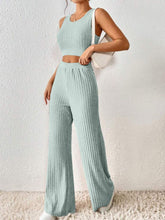 Load image into Gallery viewer, Ribbed Round Neck Tank and Pants Sweater Set - Shop &amp; Buy
