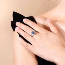 Load image into Gallery viewer, Ring Gem&#39;s Ballet Natural Oval Blue Sapphire Rings Solid 585 14K 10K 18K Gold 925 Silver Gemstone Cocktail Ring For Women - Shop &amp; Buy
