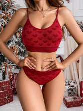Load image into Gallery viewer, Romantic Heart Print Lingerie Set - Comfortable Wireless Bra &amp; Stretchy Panties, Womens Soft Form - Shop &amp; Buy
