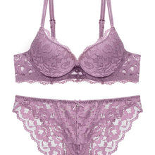 Load image into Gallery viewer, Romantic Lace Embroidery Lingerie Set - Soft &amp; Breathable Push-Up Bra with Sheer Panty - Shop &amp; Buy
