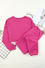 Load image into Gallery viewer, Round Neck Long Sleeve Cropped Top and Pants Set - Shop &amp; Buy
