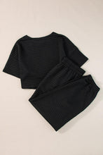 Load image into Gallery viewer, Round Neck Short Sleeve Top and Elastic Waist Pants Set - Shop &amp; Buy

