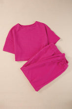 Load image into Gallery viewer, Round Neck Short Sleeve Top and Elastic Waist Pants Set - Shop &amp; Buy
