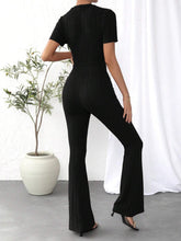 Load image into Gallery viewer, Round Neck Short Sleeve Top and Pants Set - Shop &amp; Buy
