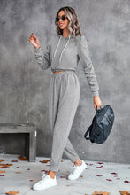 Load image into Gallery viewer, Ruched Raglan Sleeve Hoodie and Joggers Set - Shop &amp; Buy
