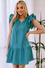 Load image into Gallery viewer, Ruffle Shoulder Tie-Neck Tiered Dress - Shop &amp; Buy