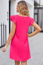 Load image into Gallery viewer, Ruffled V-Neck Flutter Sleeve Dress - Shop &amp; Buy