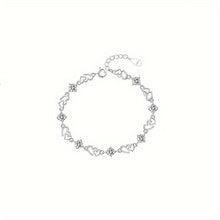 Load image into Gallery viewer, S925 Sterling Silver Bracelet, Heart-Shaped Moissanite Decor, Elegant &amp; Sexy Ladies Fashion Bangle - Shop &amp; Buy
