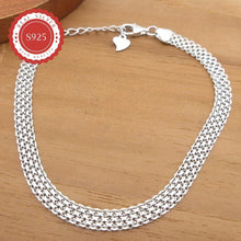 Load image into Gallery viewer, S925 Sterling Silver Chain Bracelet, Mesh Embossing Pattern Bracelet - Shop &amp; Buy
