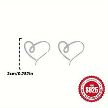 Load image into Gallery viewer, S925 Sterling Silver Twist Love Heart Line Hoop Earrings For Women And Girls Daily Wear - Shop &amp; Buy

