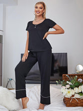 Load image into Gallery viewer, Scoop Neck Top and Elastic Waist Pants Lounge Set - Shop &amp; Buy