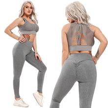 Load image into Gallery viewer, Seamless Yoga Set Fitness Women&#39;s Tracksuit Beauty Back T-shirts Hollow Crop Top High Waist Sports Leggings Gym Workout Suits - Shop &amp; Buy