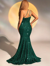Load image into Gallery viewer, Sequin One Shoulder Dress, Elegant Maxi Dress For Party &amp; Banquet, Women&#39;s Clothing - Shop &amp; Buy
