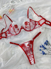 Load image into Gallery viewer, Sexy Adult Color-blocked Floral Embroidered Underwear Set for Women - Shop &amp; Buy
