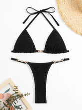 Load image into Gallery viewer, Sexy Black Triangle Bikini Women Shiny Thong G-string Bikini Swimwear 2 Pieces Bra Panties Set Bathing Suit Micro Swimsuit - Shop &amp; Buy
