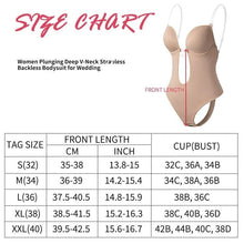 Load image into Gallery viewer, Sexy Deep V Neck Backless Body Shaper Bra Bodysuit Thong Shapewear Women Nude Black Invisible Tummy Control Underwear Wedding - Shop &amp; Buy
