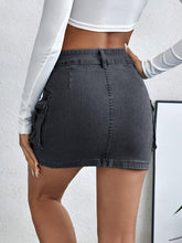 Load image into Gallery viewer, Sexy High-Stretch Bodycon Denim Mini Skirt with Pockets - All-Season Versatile and Comfortable Double Button Design - Shop &amp; Buy
