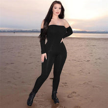 Load image into Gallery viewer, Sexy Off the Shoulder Jumpsuit for Women 2024 New Spring Slash Neck Long Sleeve Pencil Pants Skinny Clubwear Romper One Piece - Shop &amp; Buy
