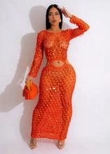 Load image into Gallery viewer, Sexy Shinny Sequined Knitted Long Dress Women Summer Elegant Hollow Out See Through Club Beach Cover Maxi Dresses - Shop &amp; Buy
