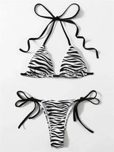 Load image into Gallery viewer, Sexy Zebra Striped Bikini Women Halter Push Up Triangle Swimsuit Brazilian Summer Bathing Suit Micro Swimwear - Shop &amp; Buy
