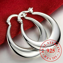 Load image into Gallery viewer, Shimmering 925 Sterling Silver Hoop Earrings - Hypoallergenic &amp; Glossy Finish - Shop &amp; Buy

